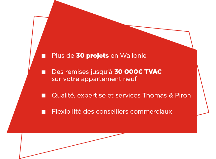 Jusqu'à 10000€ TVAC de remise par chambre sur votre appartement neuf