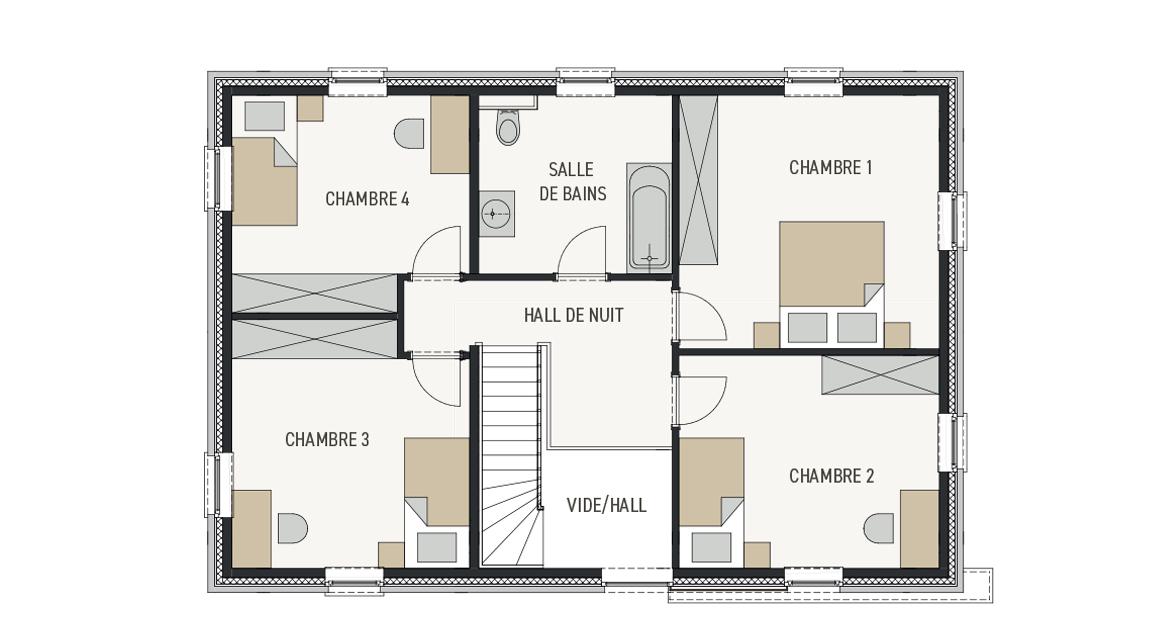 Maison d'inspiration Ecostyle 08 - Plan étage