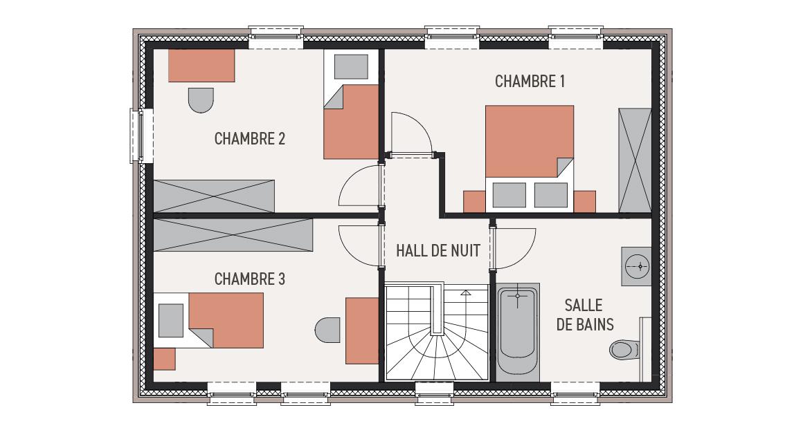 Maison d'inspiration Ecostyle 10 - Plan étage