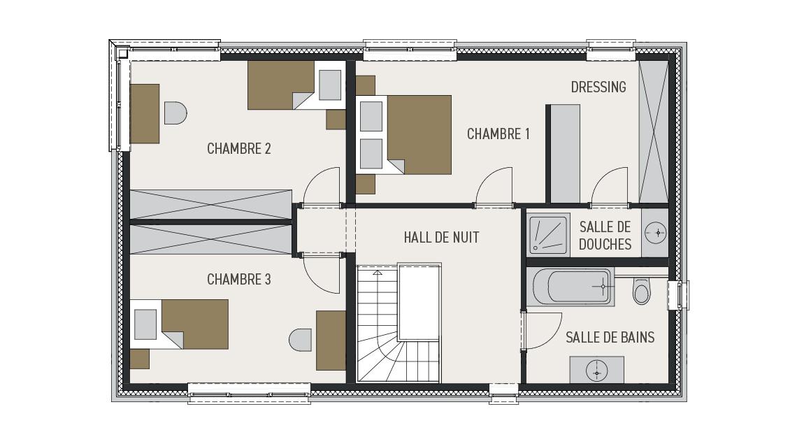 Maison d'inspiration Ecostyle 11 - Plan étage