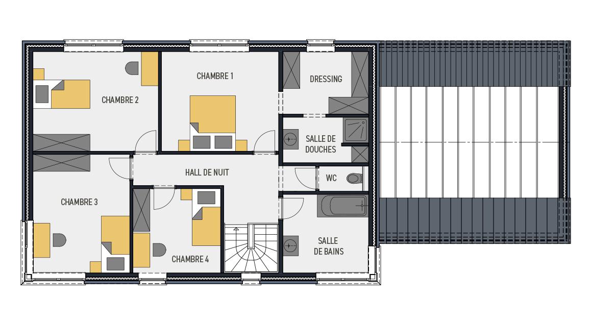 Maison d'inspiration Ecostyle 14 - Plan étage