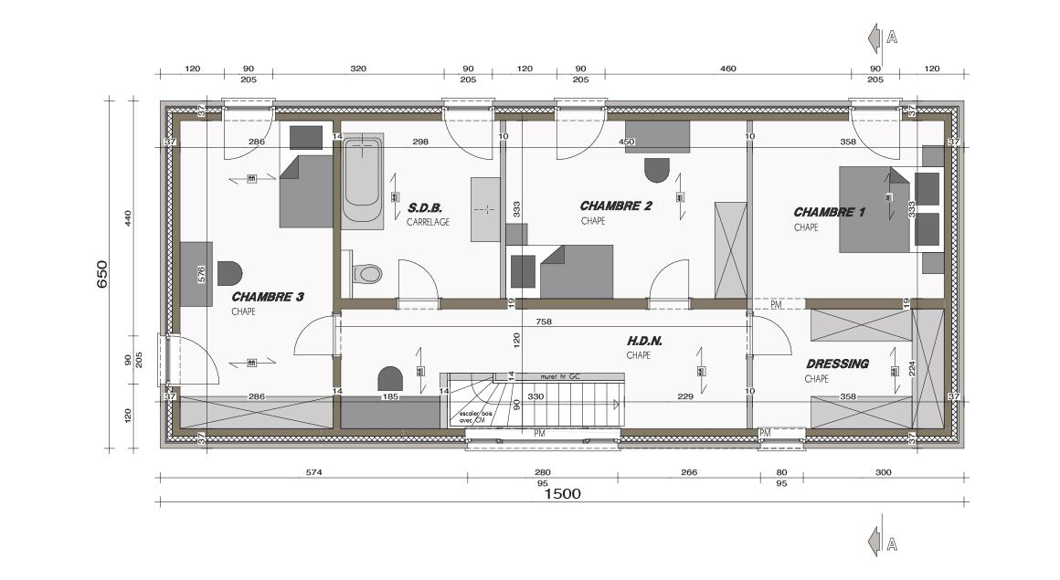 Maison d'inspiration Ecostyle 20 - Plan étage