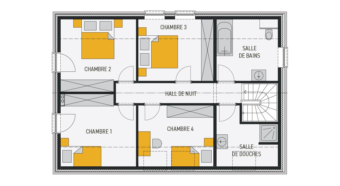 Maison d'inspiration Ecostyle 21 - Plan étage