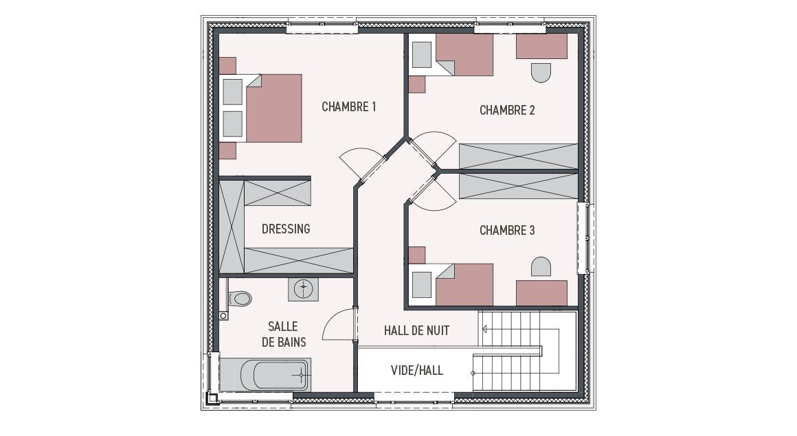 Maison d'inspiration Ecostyle 22 - Plan étage