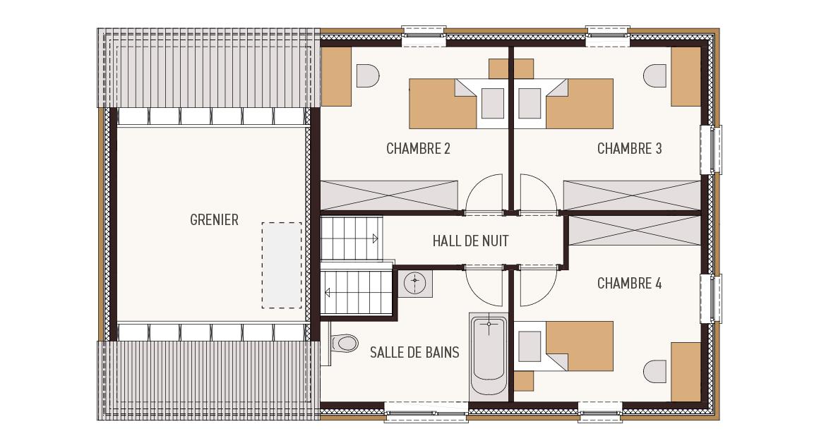 Maison d'inspiration Ecostyle 23 - Plan étage