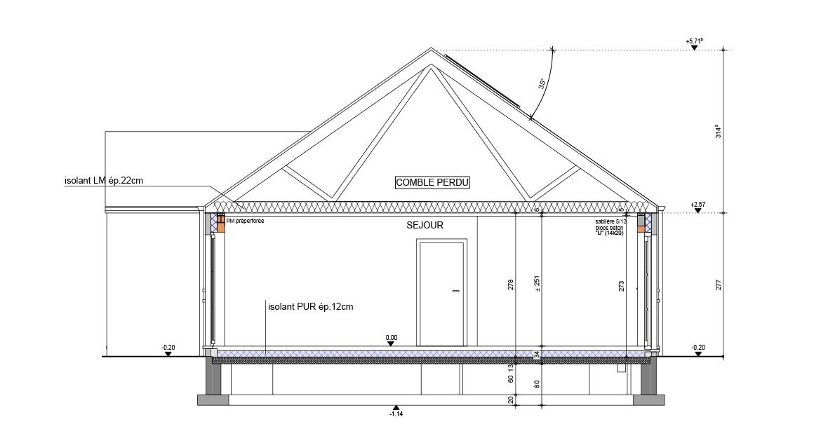 Maison d'inspiration Ancrage Plans en coupe