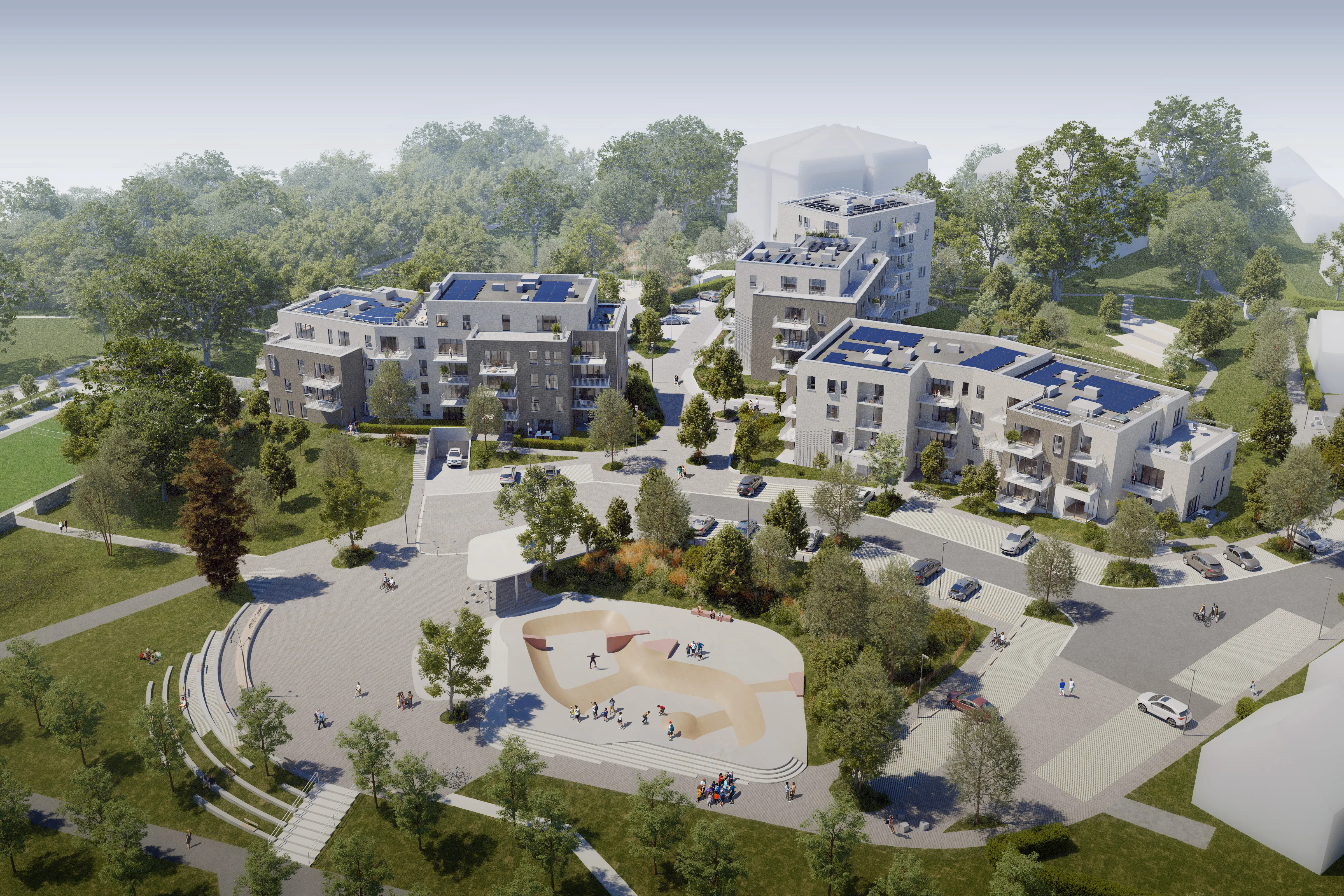 Thomas & Piron Bâtiment obtient le permis d’urbanisme du projet de reconversion du Stade Lambert à Ciney