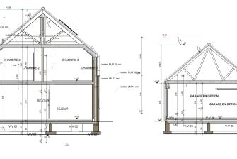 Maison d'inspiration Écostyle 01 plans en coupe