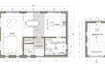 Maison d'inspiration Écostyle 01 plans du rez-de-chaussée