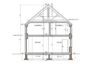 Maison d'inspiration Écostyle 02 plans en coupe