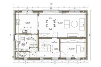 Maison d'inspiration Écostyle 04 plans du rez-de-chaussée