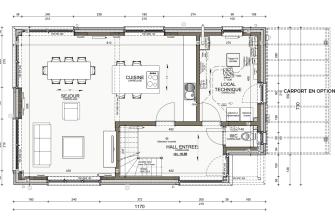 Maison d'inspiration Écostyle 11 plans du rez-de-chaussée