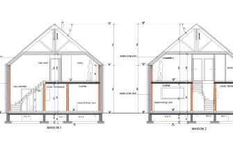 Maison d'inspiration Duo plans en coupe