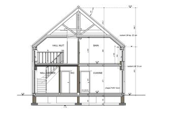 Maison d'inspiration Écostyle 15 plans en coupe