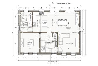 Maison d'inspiration Écostyle 15 plans du rez-de-chaussée