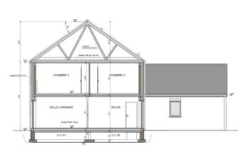 Maison d'inspiration Écostyle 17 plans en coupe