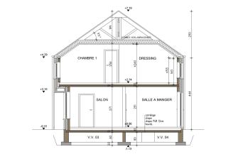 Maison d'inspiration Écostyle 19 plans en coupe