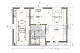 Maison d'inspiration Écostyle 19 plans du rez-de-chaussée