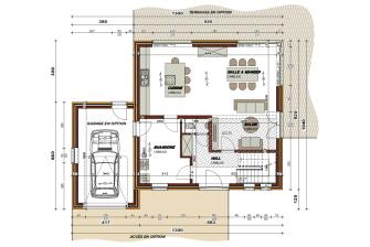 Maison d'inspiration Écostyle 22 plans du rez-de-chaussée