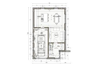 Maison d'inspiration Écostyle 24 plans du rez-de-chaussée