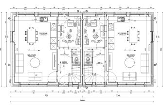 Maison d'inspiration Écostyle 26 plans du rez-de-chaussée